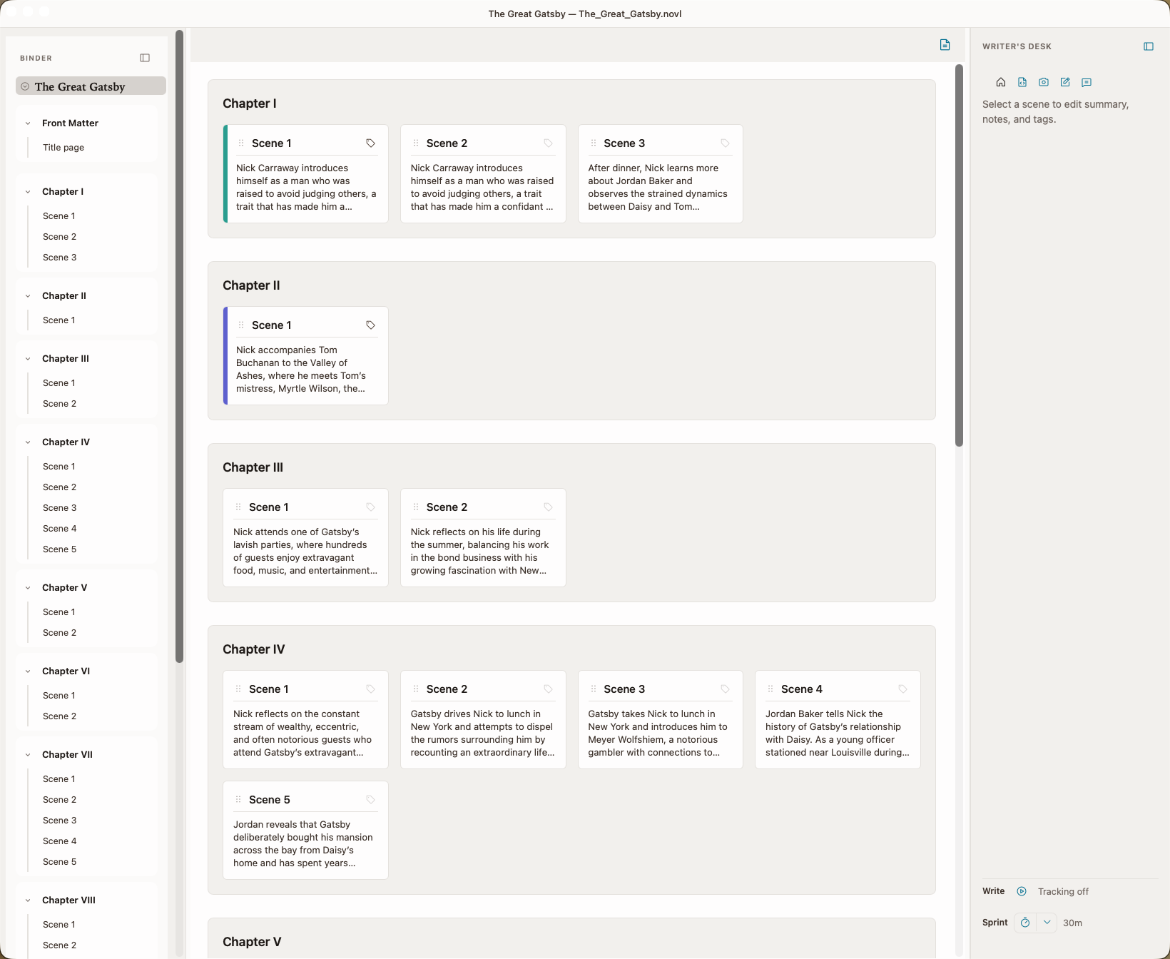 Story cards view
